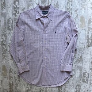 Ralph Lauren Graph Check Cotton Poplin Button Down Dress Shirt
